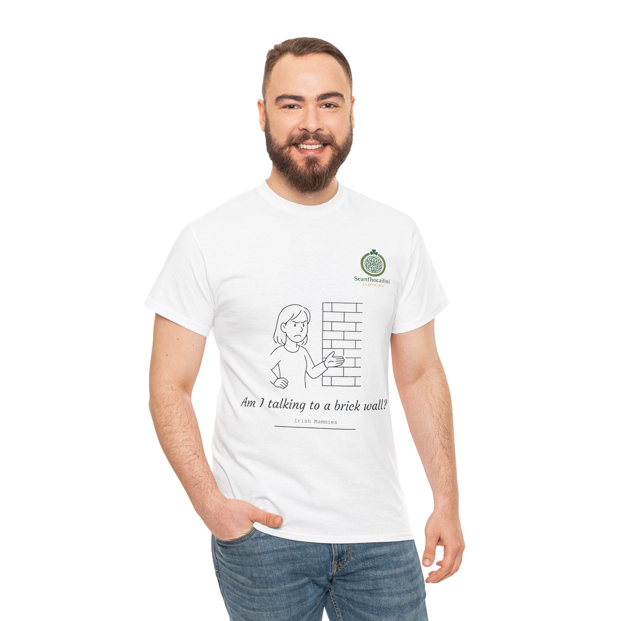 Talking To A Brick Wall Heavy Cotton T-Shirt Irish Mammies Collection