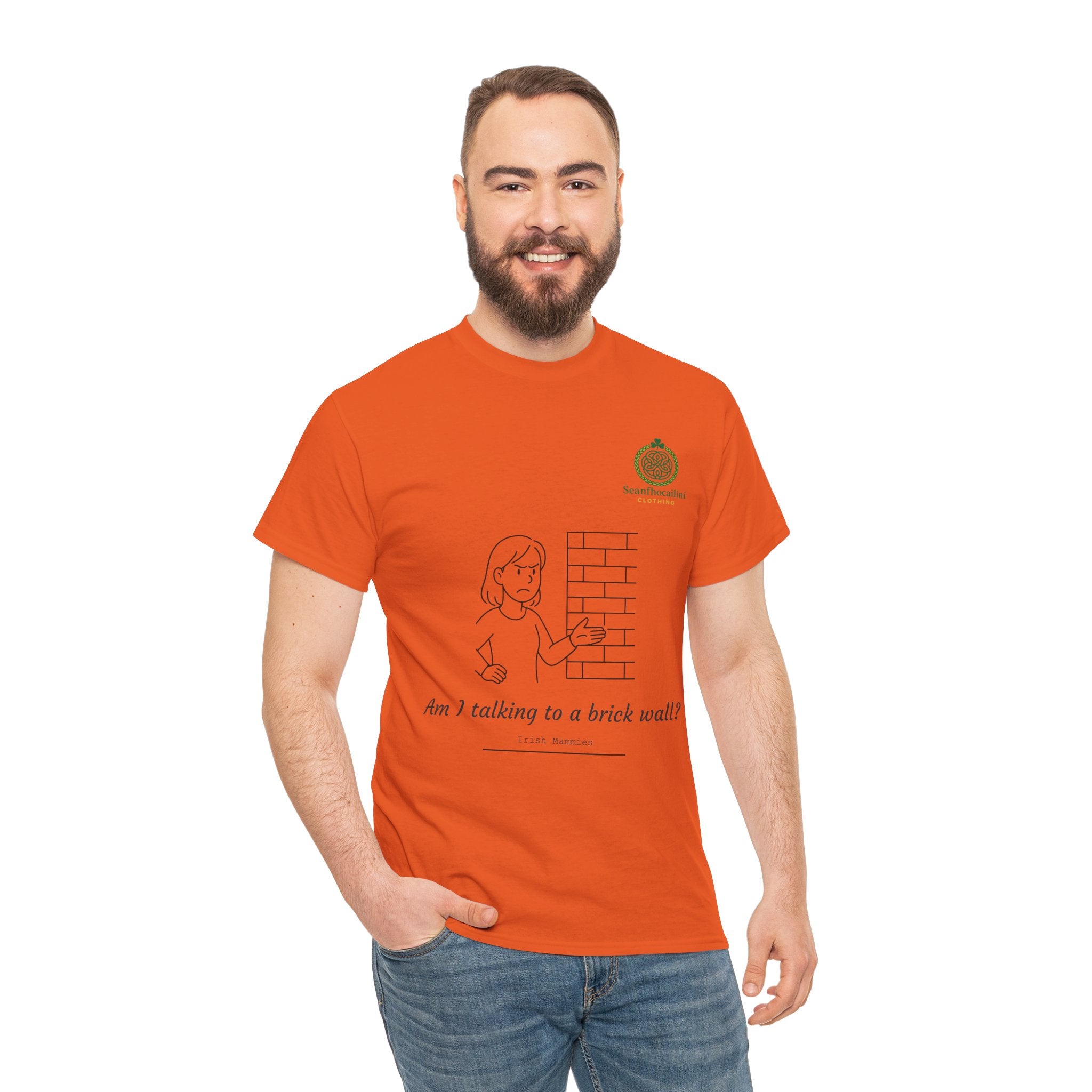 Talking To A Brick Wall Heavy Cotton T-Shirt Irish Mammies Collection