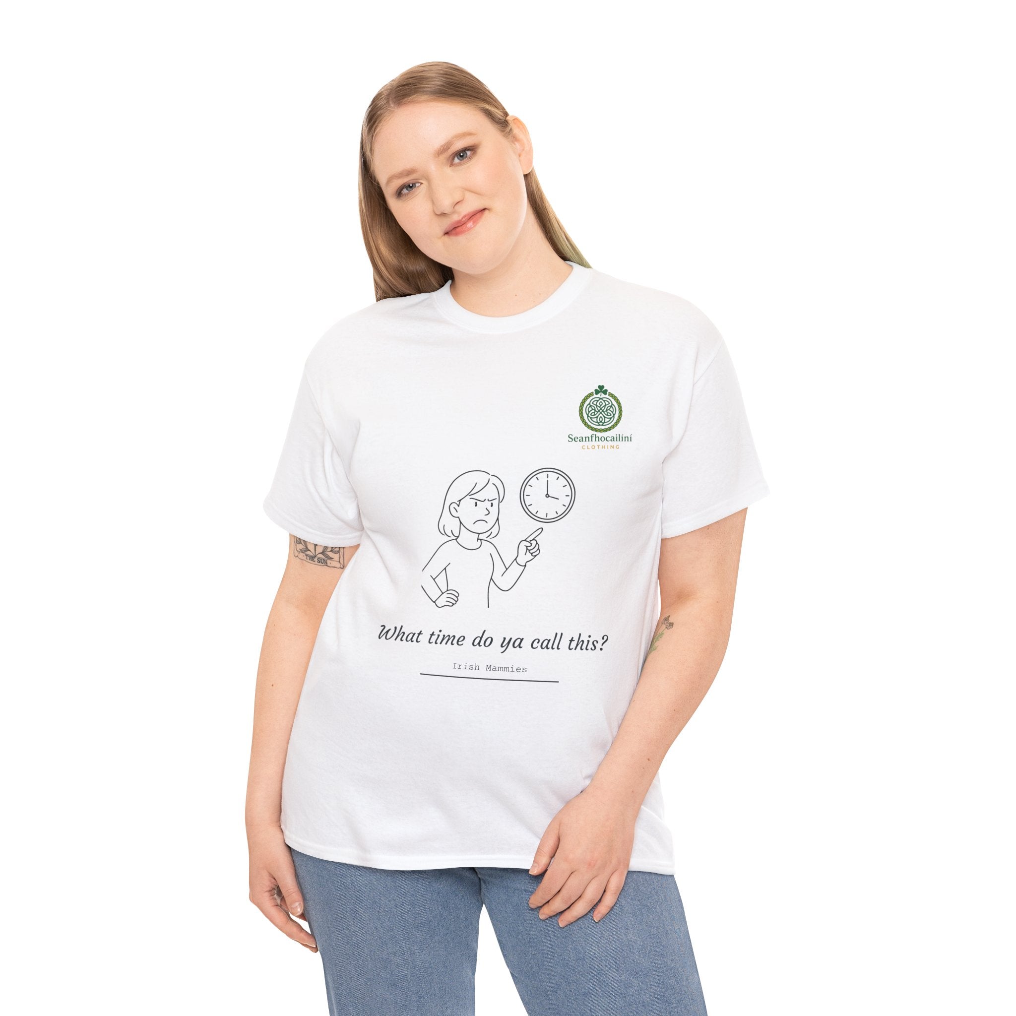 What Time Do Ya Call This Heavy Cotton T-Shirt Irish Mammies Collection