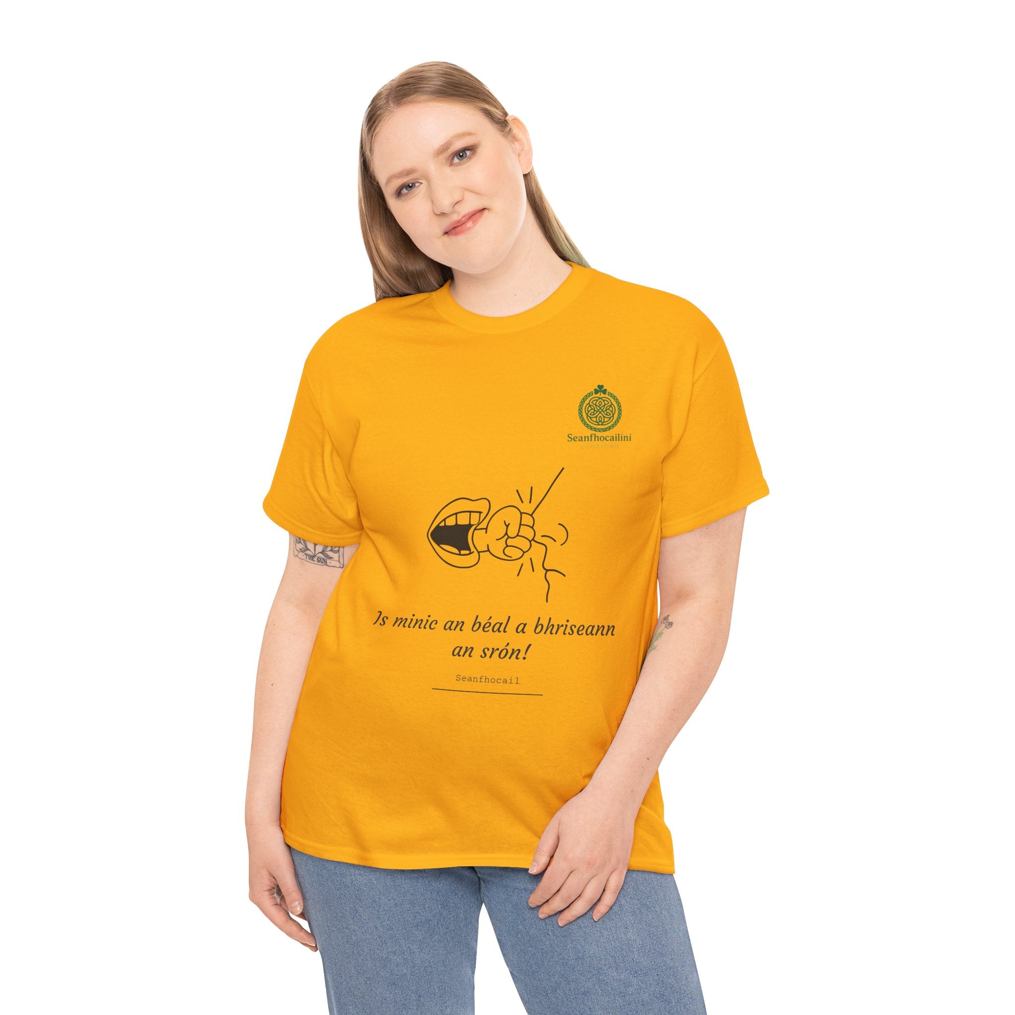Is Minic An Béal Heavy Cotton T-Shirt Irish Mammies Collection