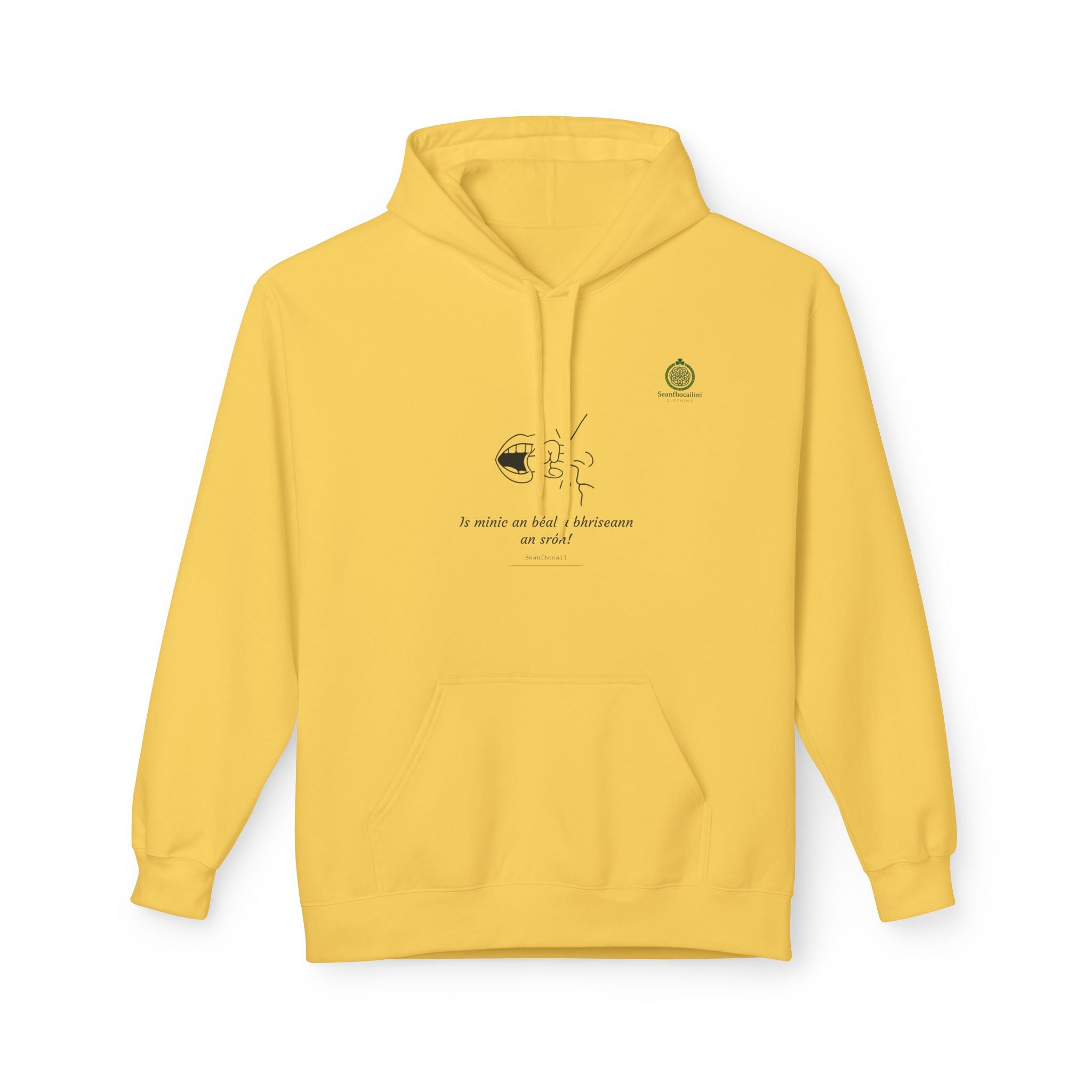 Is Minic An Béal Fleece Lined Hoodie Irish Mammy Collection Funny Irish Humor Hoodie