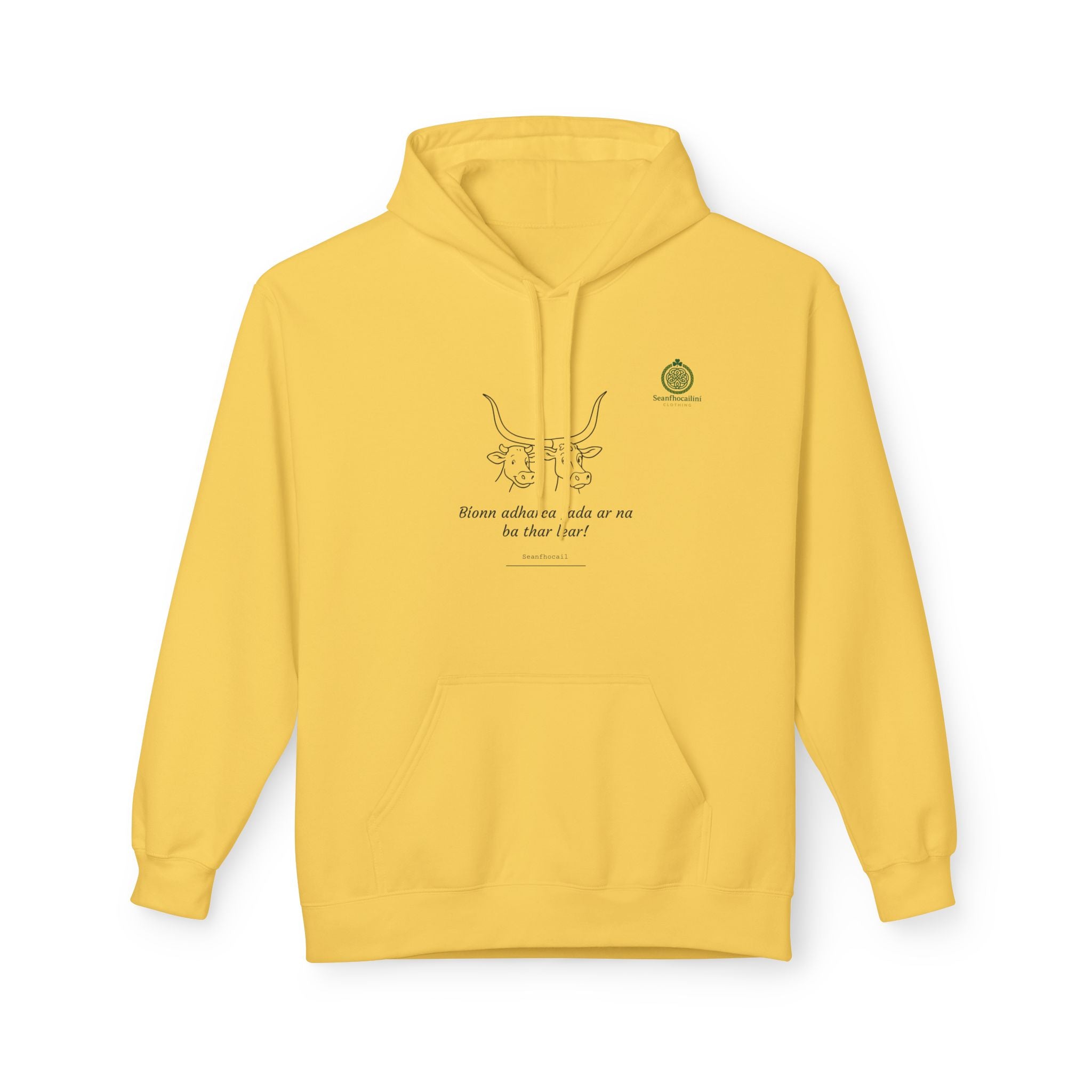 Bionn Adharca Fada Fleece Lined Hoodie Irish Mammy Collection Funny Irish Humor Hoodie
