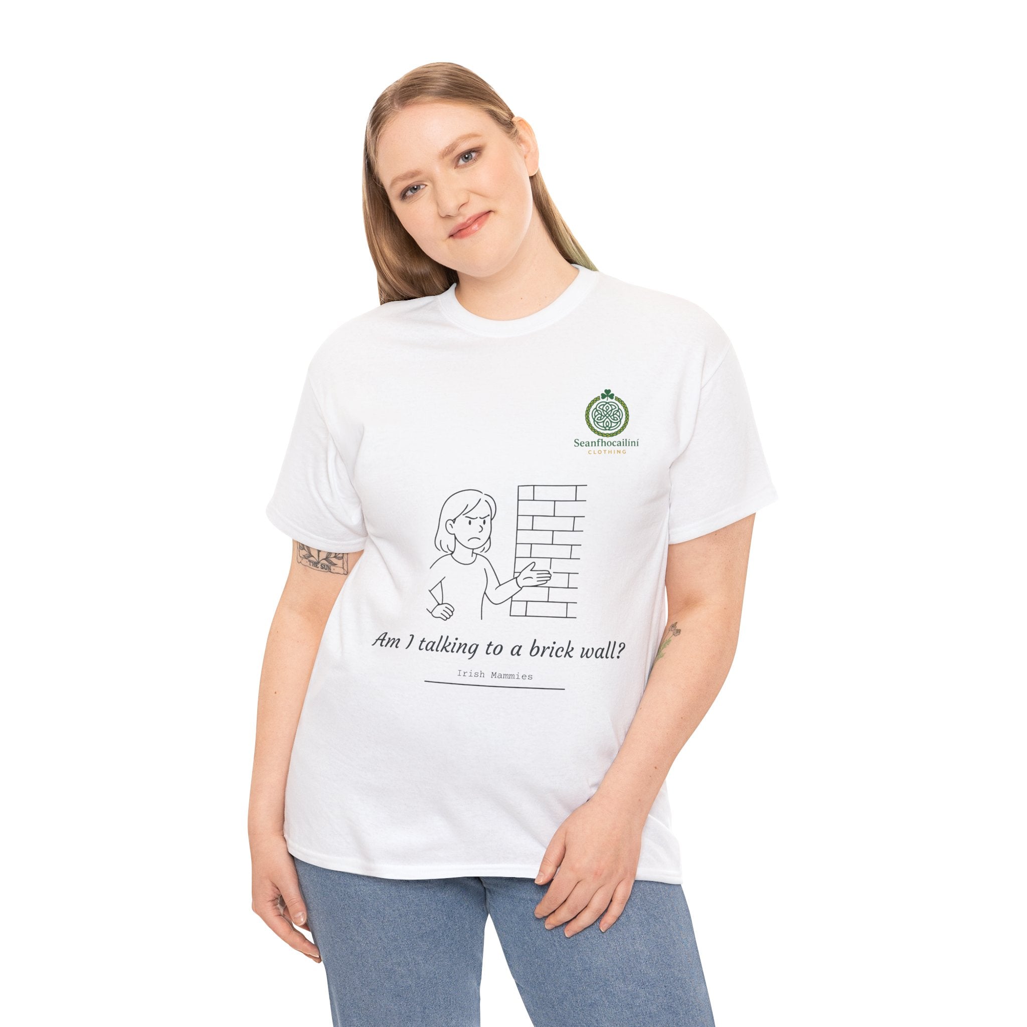 Talking To A Brick Wall Heavy Cotton T-Shirt Irish Mammies Collection