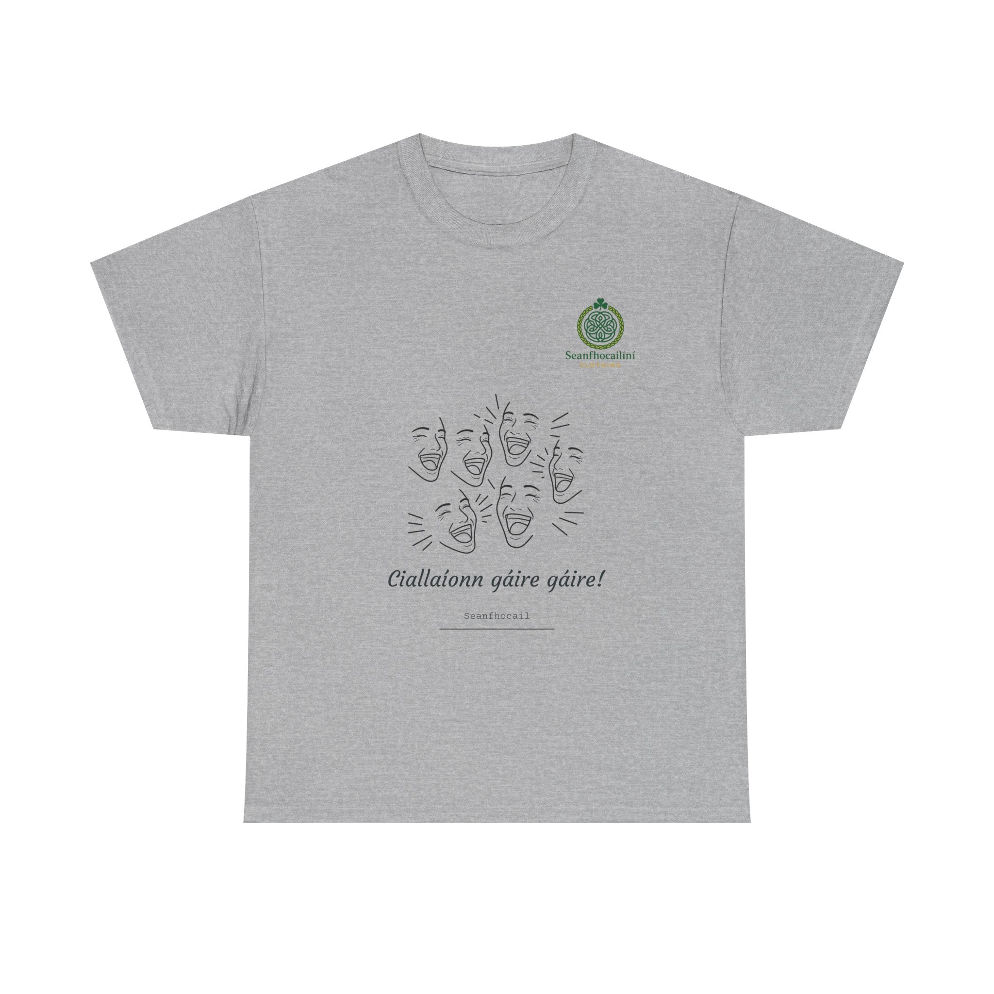 Ciallaíonn Gáire Gáire Heavy Cotton T-Shirt Irish Mammies Collection