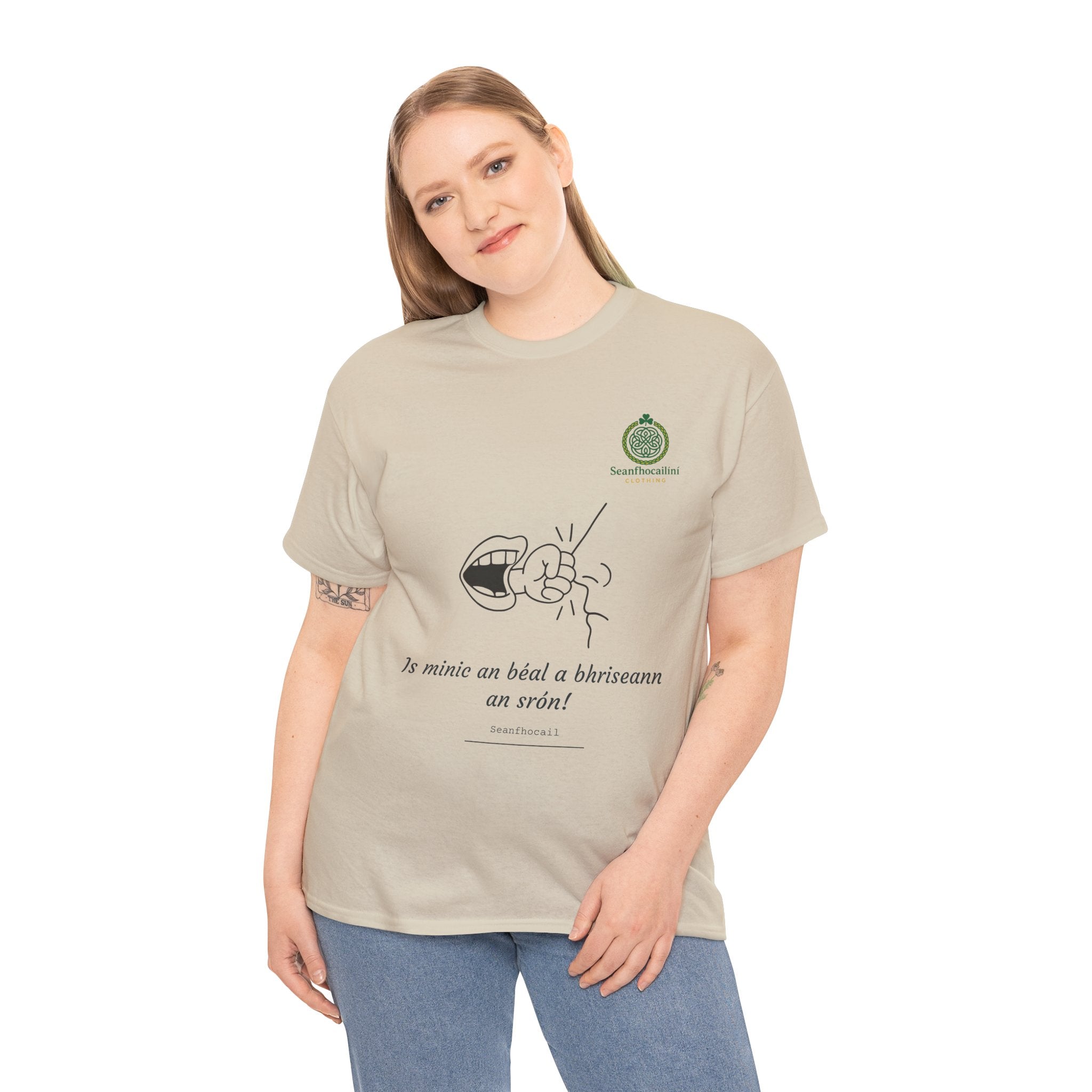 Is Minic An Béal Heavy Cotton T-Shirt Irish Mammies Collection