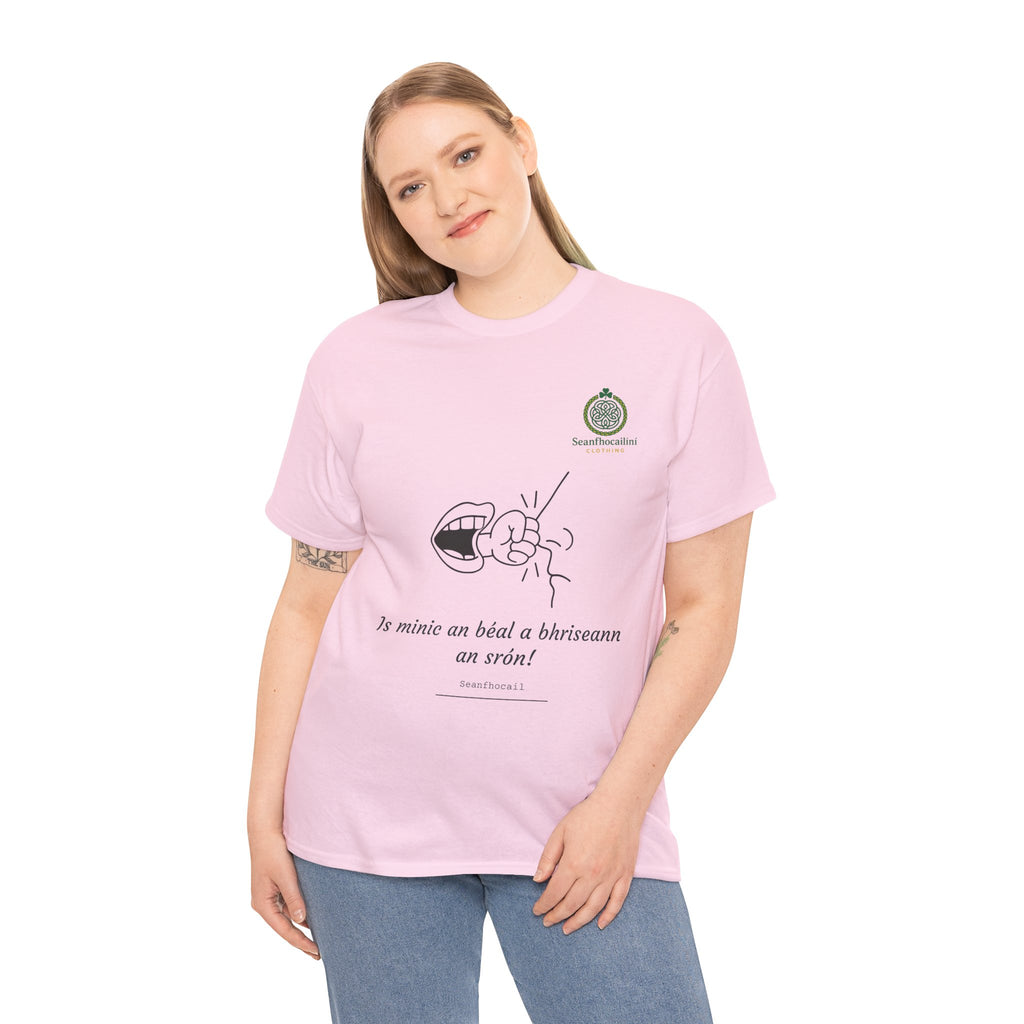 Is Minic An Béal Heavy Cotton T-Shirt Irish Mammies Collection