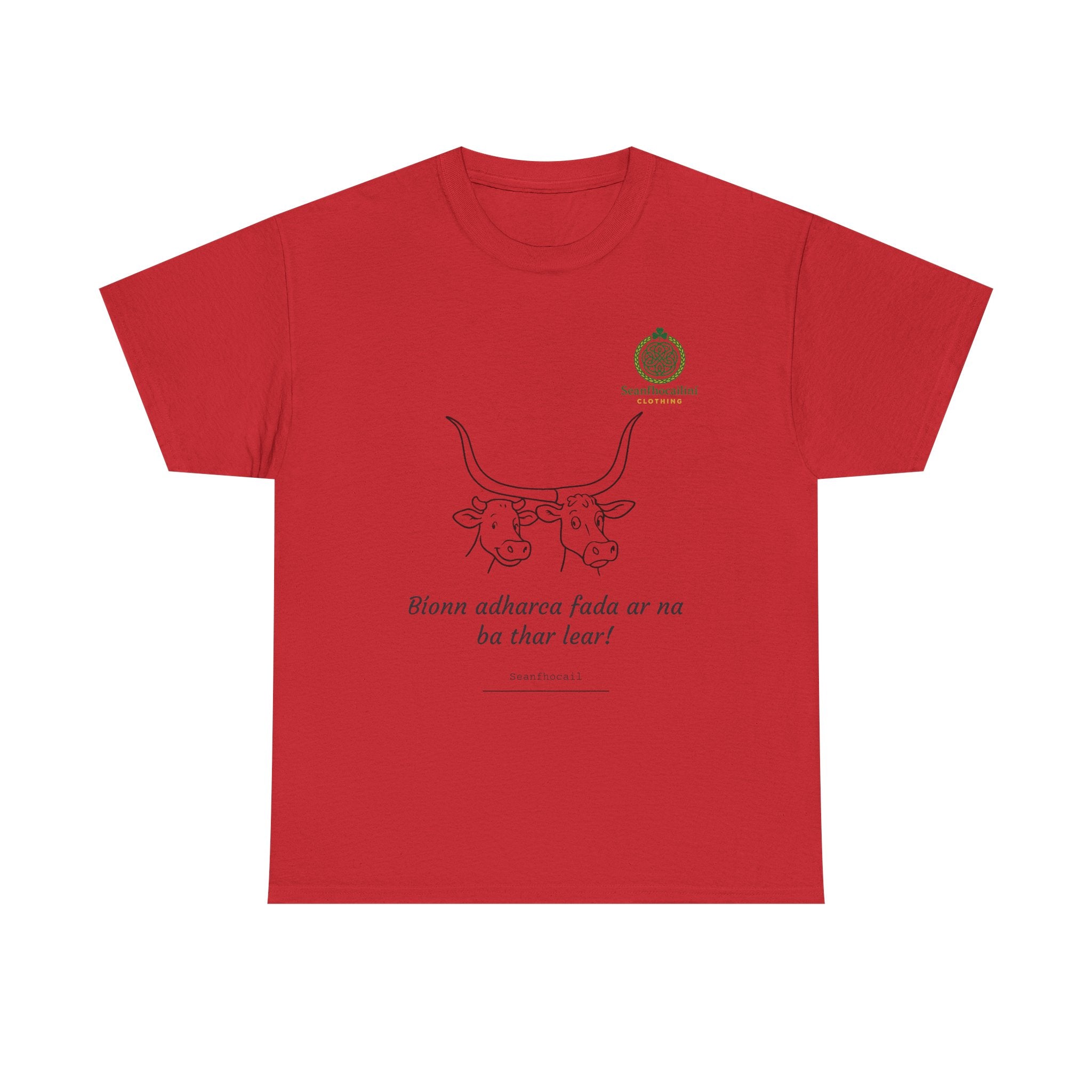 Bíonn Adharca Fada Heavy Cotton T-Shirt Irish Mammies Collection