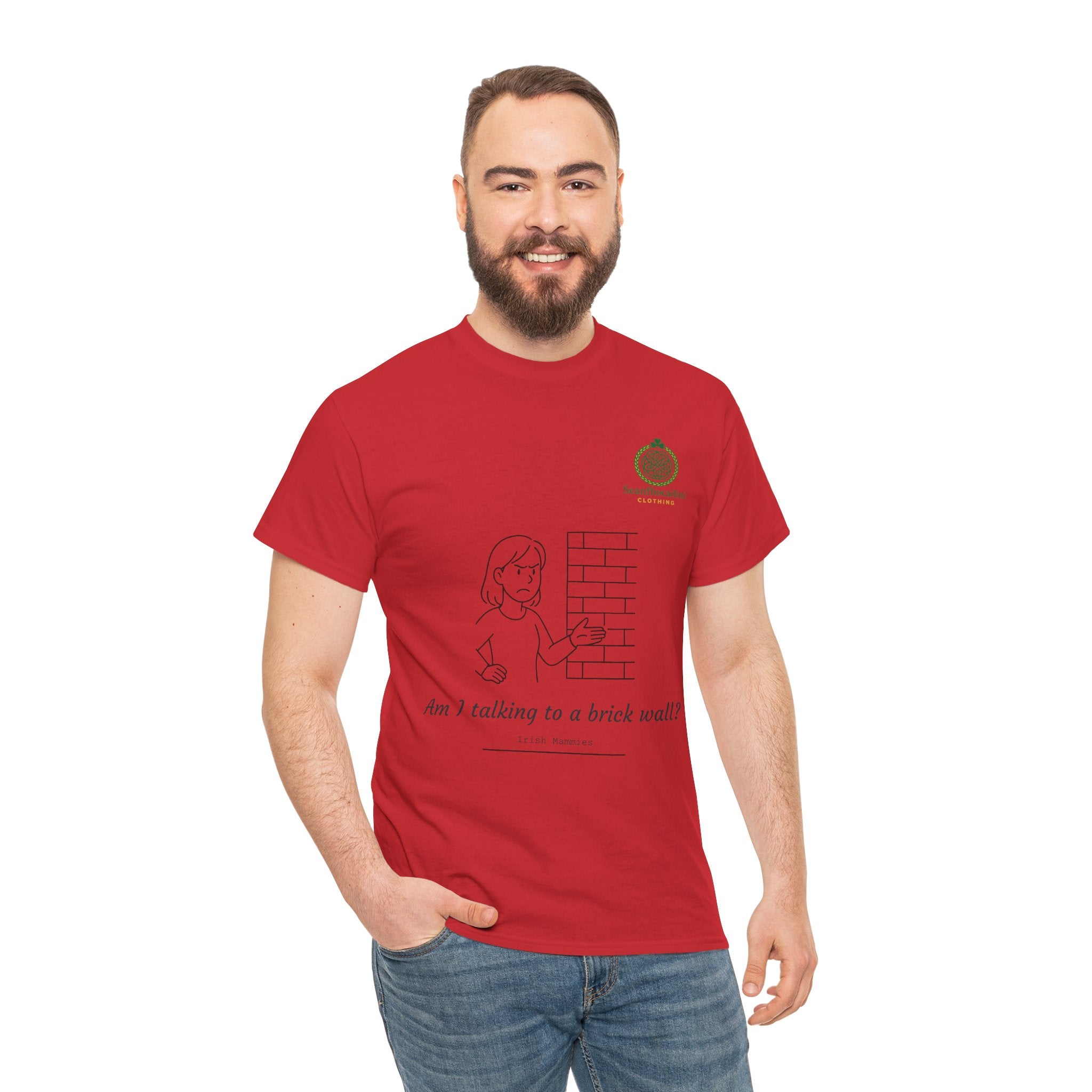 Talking To A Brick Wall Heavy Cotton T-Shirt Irish Mammies Collection