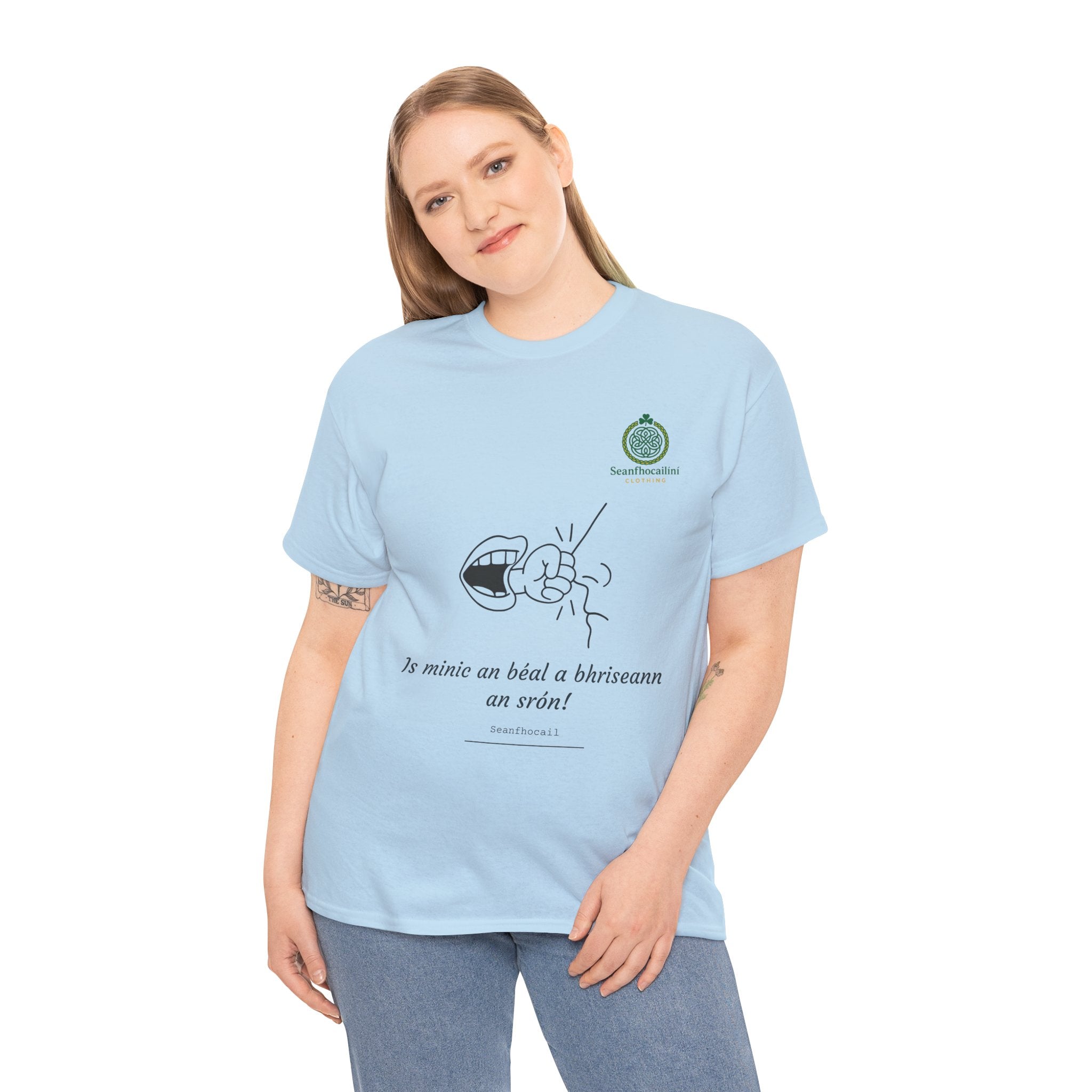 Is Minic An Béal Heavy Cotton T-Shirt Irish Mammies Collection