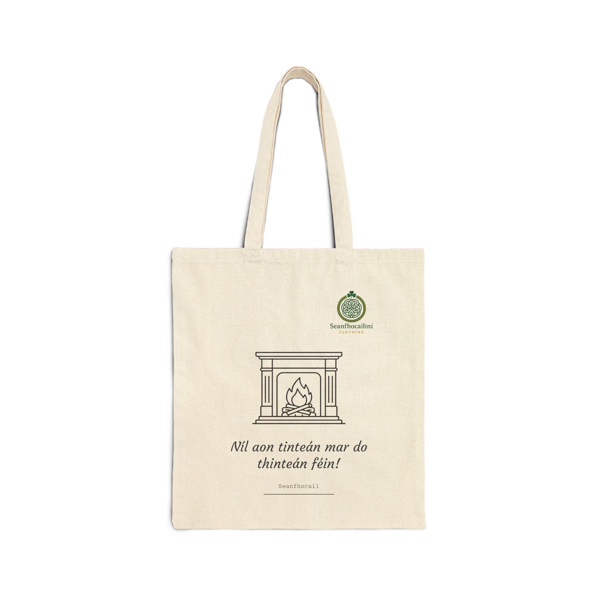 Níl Aon Tinteán Cotton Tote Bag, Minimalist Canvas Bag, Everyday Tote, Perfect for Shopping or Travel